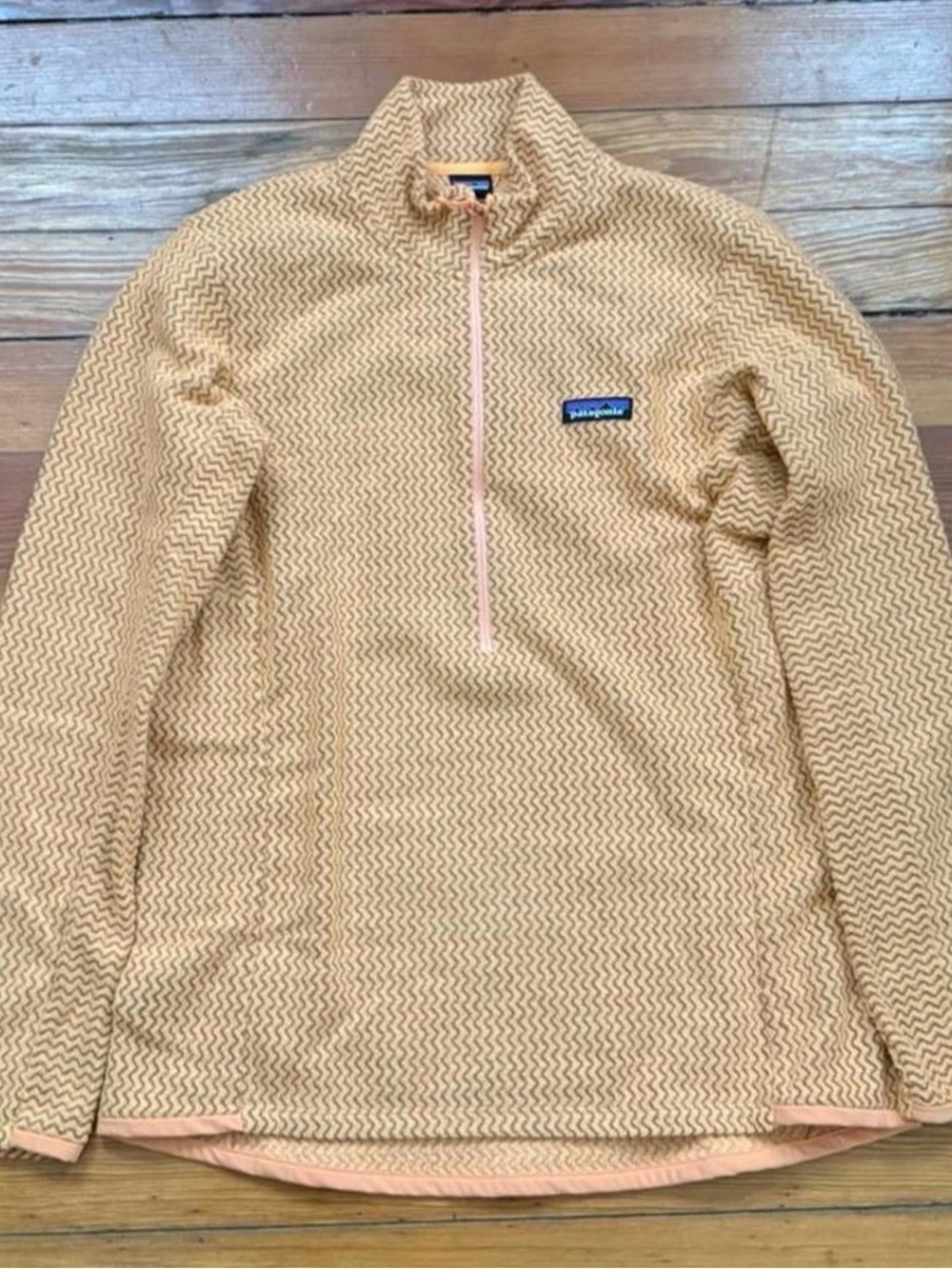 Patagonia R1 Air Zip-Neck Fleece Pullover Women’s Large Vivid Apricot